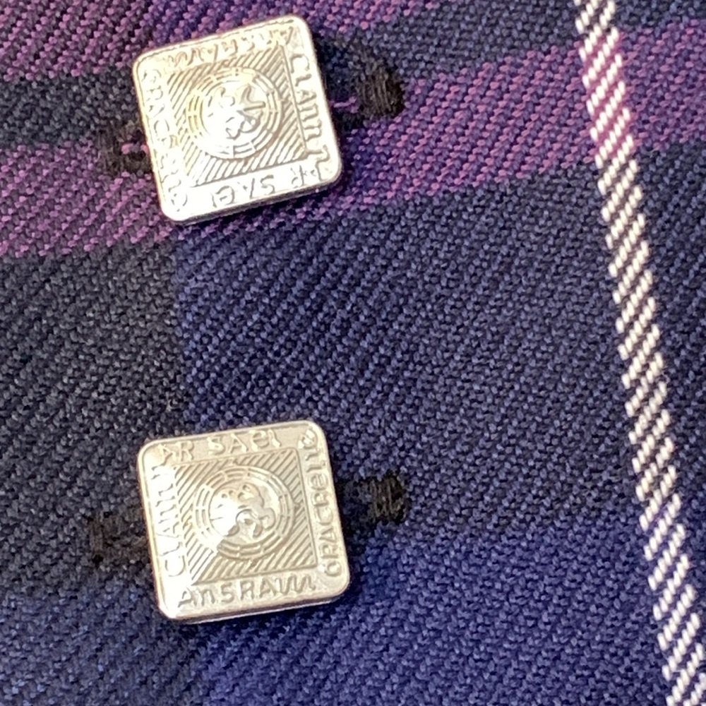 John Morrison Kiltmakers 34L tartan plaid purple & blue pants. NWT!! - Picture 3 of 8